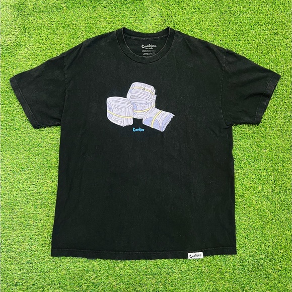 Cookies SF Black Money Stacks Graphic T-Shirt Men’s Size XL Streetwear Tee💎 - Picture 1 of 6